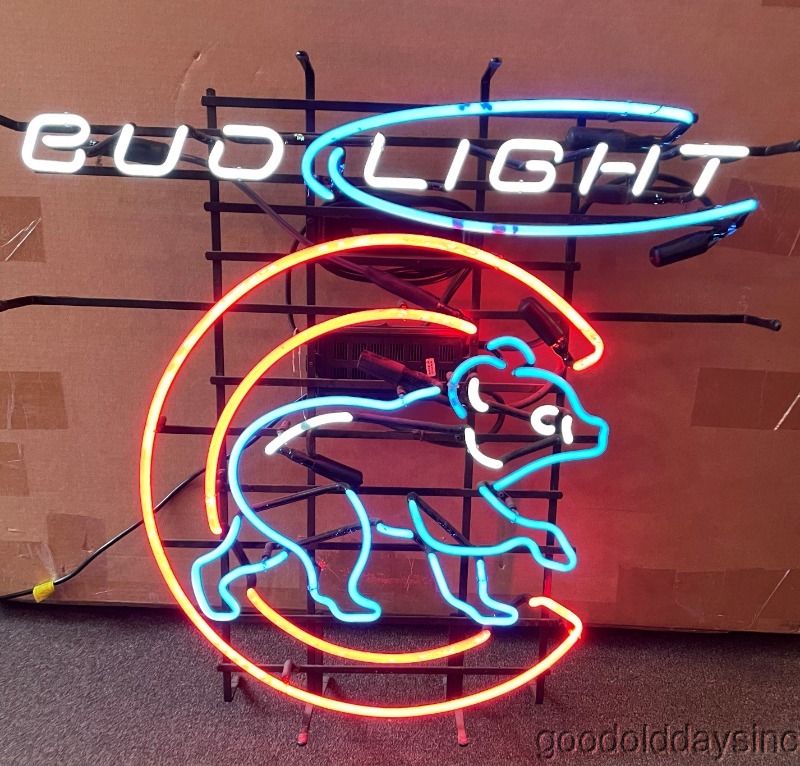 Bud+Light+Chicago+Cubs+Walking+Bear+Neon+No+Beer+Sign+Bar+Light