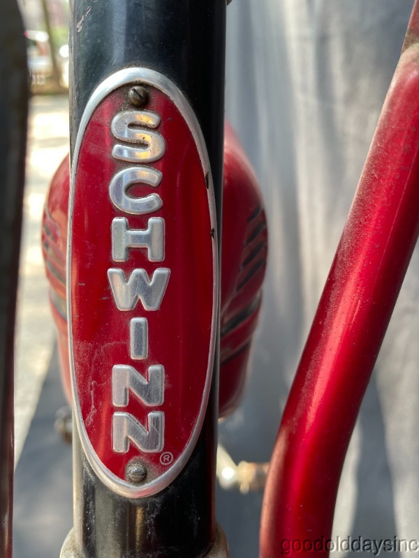Wow Vintage Red & Black Schwinn Deluxe Hornet Bicycle Made in Chicago
