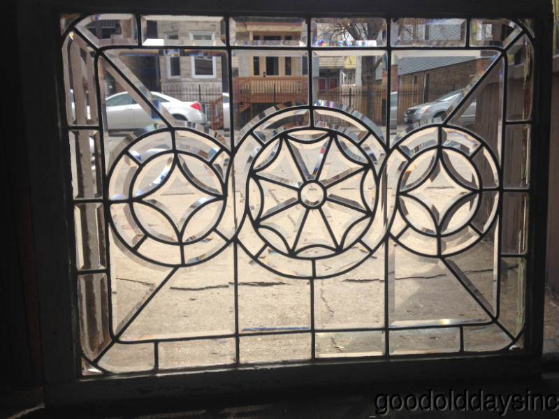 Beautiful Chicago Bevel Glass Window Transom Circa. 1900