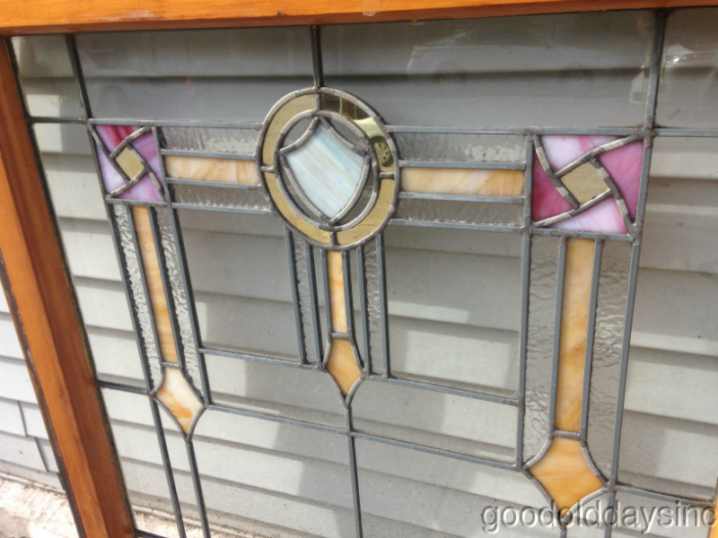 Antique Stained Leaded Glass Window Chicago Bungalow