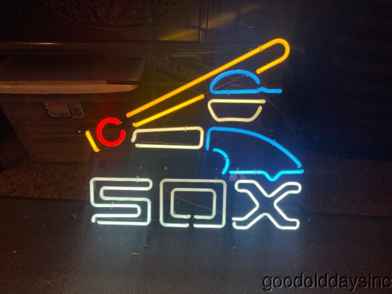 Chicago White Sox Baseball Player Neon Sign Bar Mancave Rec Room Light 20"x20"