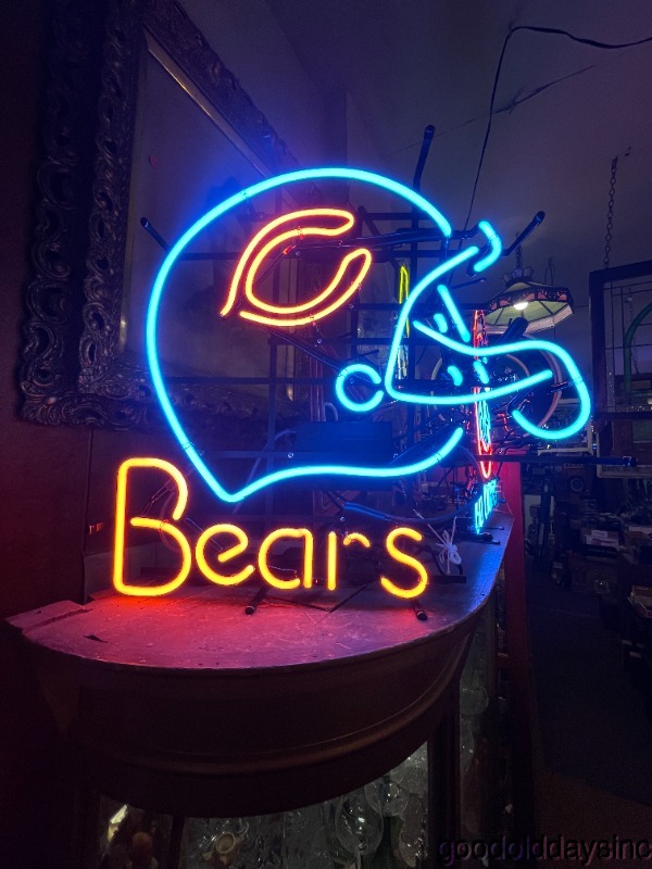 Chicago Bears Helmet Neon Sign Beer Light 