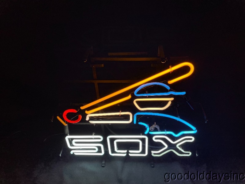 Chicago White Sox Baseball Player Neon Sign Bar Mancave Rec Room Light 20"x20"