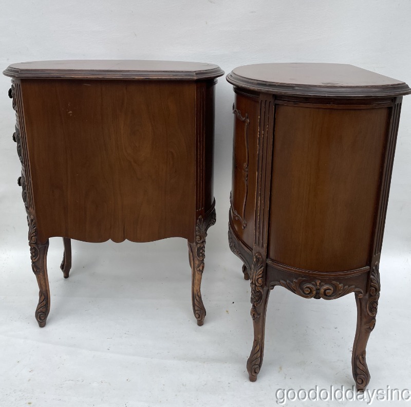 2 Unusual Hand Painted Antique French Style Side Table Sofa Chair Nightstand 
