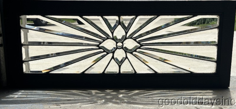 Small Beautiful Antique Beveled Glass Transom Window 36" x 14" Circa 1900