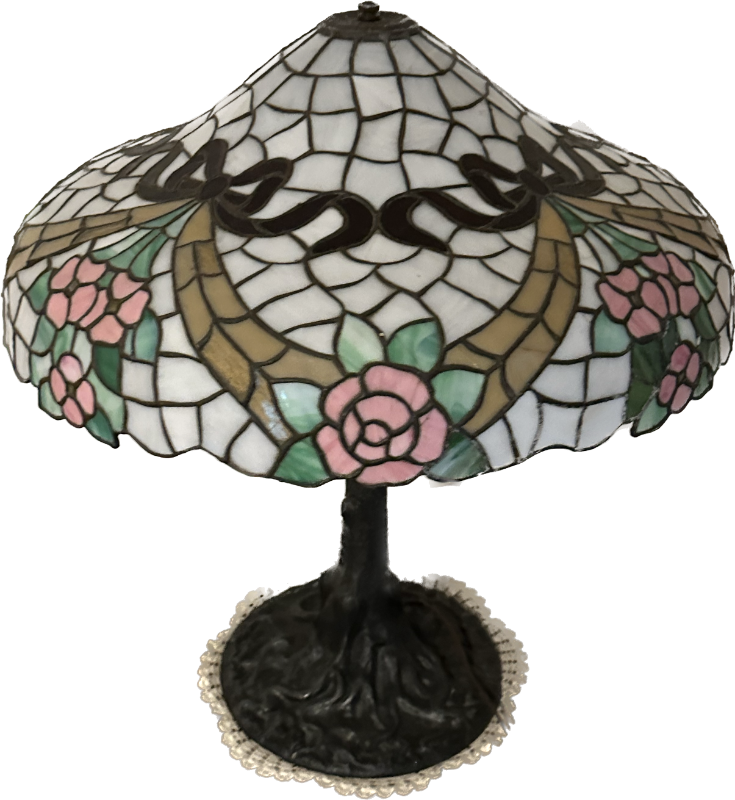 Beautiful Chicago Mosaic Floral Ribbon Table Lamp Leaded Glass Lamp Shade