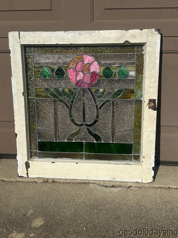 Beautiful Antique Stained Leaded Glass Window