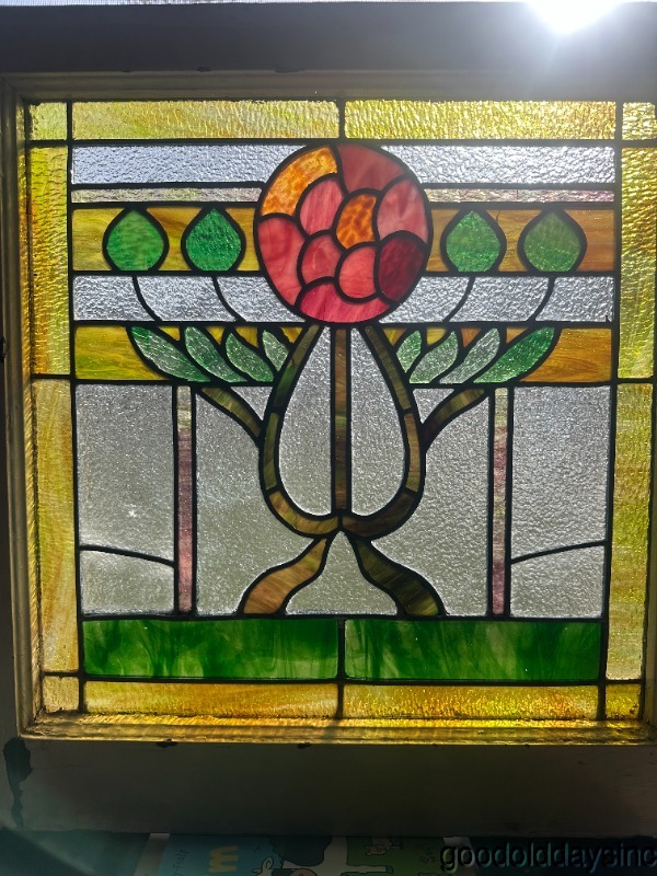 Beautiful Antique Stained Leaded Glass Window