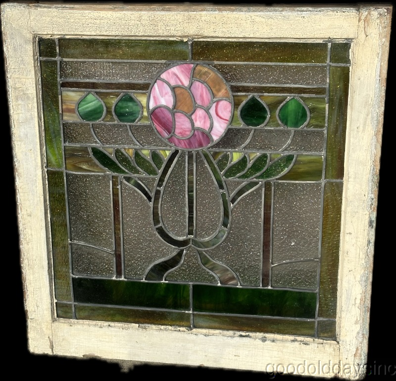 Beautiful Antique Stained Leaded Glass Window