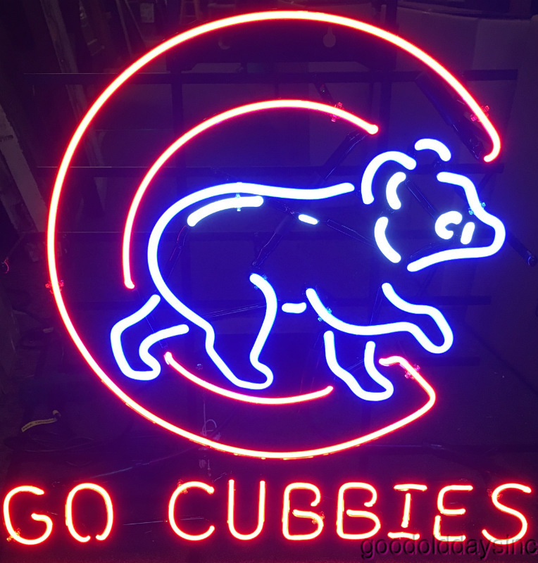New Chicago Cubs Go Cubbies Walking Bear Neon No Beer Sign Bar Light