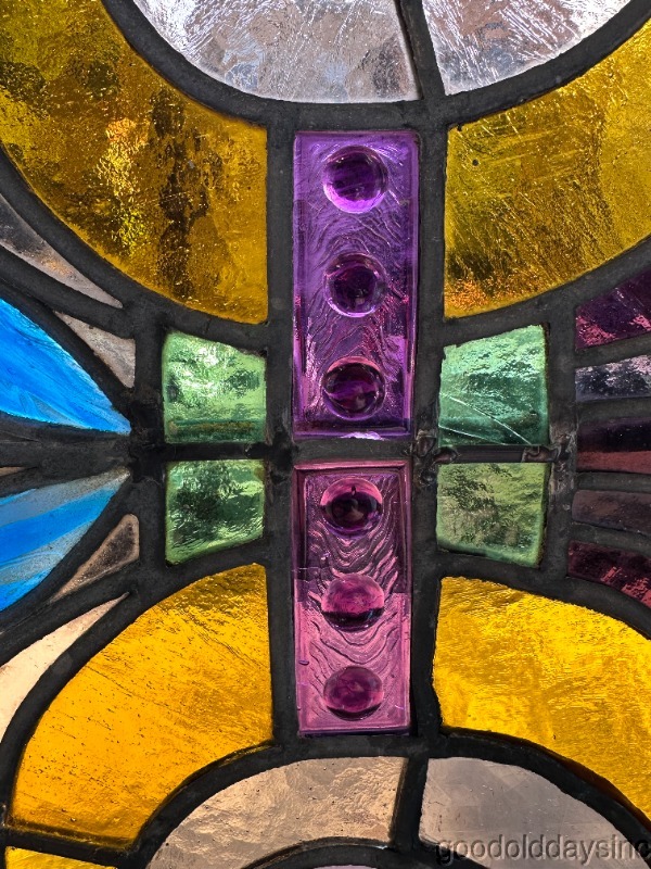 Wow Antique Victorian 1890's Chicago Stained Leaded Glass Window w/ 60" x 19"