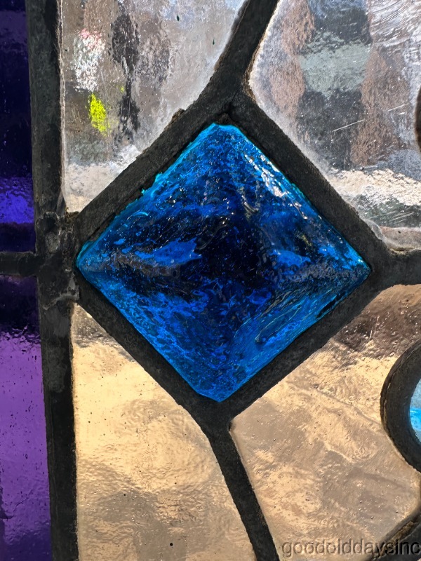 Wow Antique Victorian 1890's Chicago Stained Leaded Glass Window w/ 60" x 19"