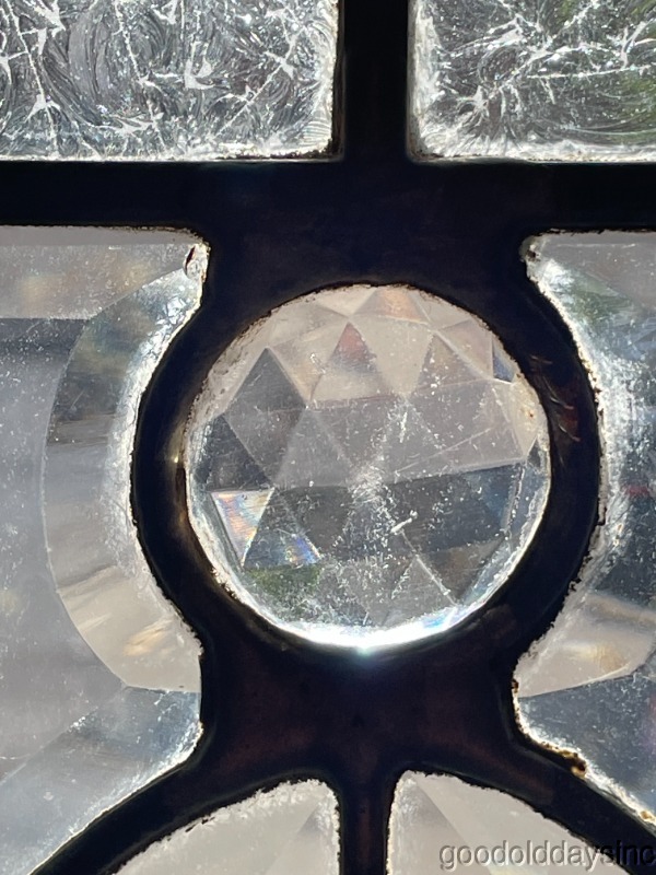 Beautiful Beveled Glass Transom Window w/ Jewels