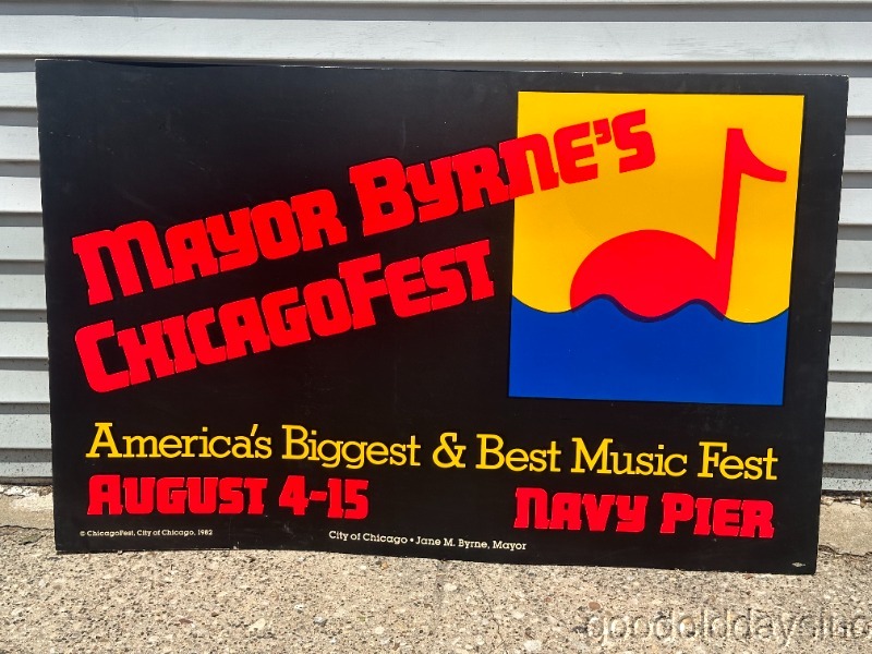  Mayor Byrne's Jane Byrne 1982 City Of Chicago ChicagoFest Poster at Navy Pier