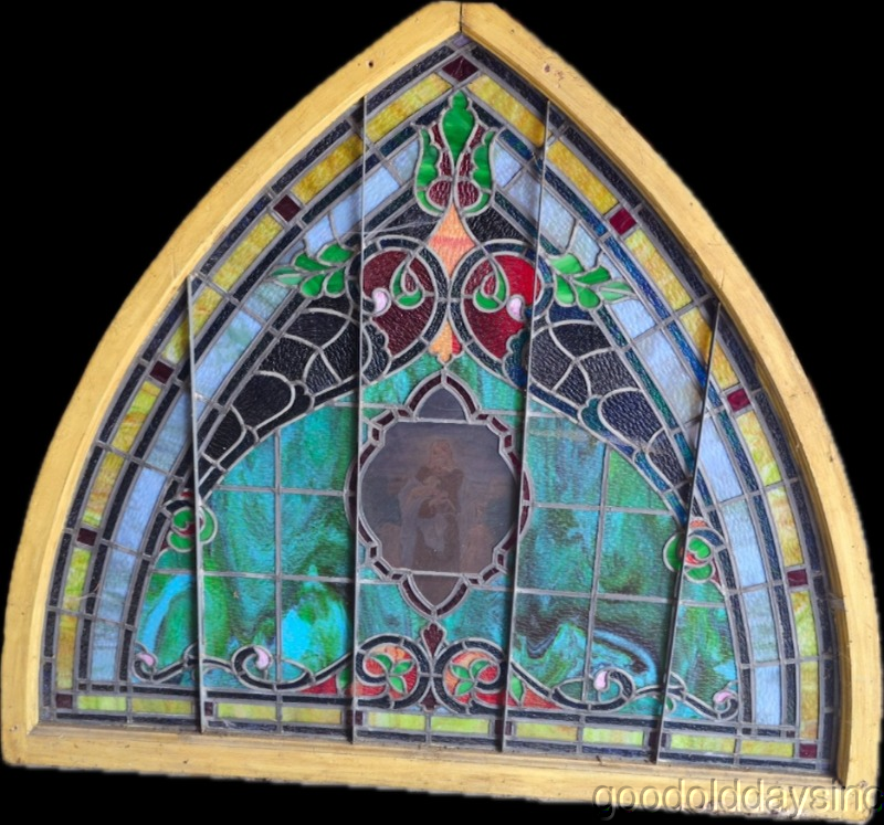 Beautiful Religious Church Window Jesus Arched Stained Glass Window