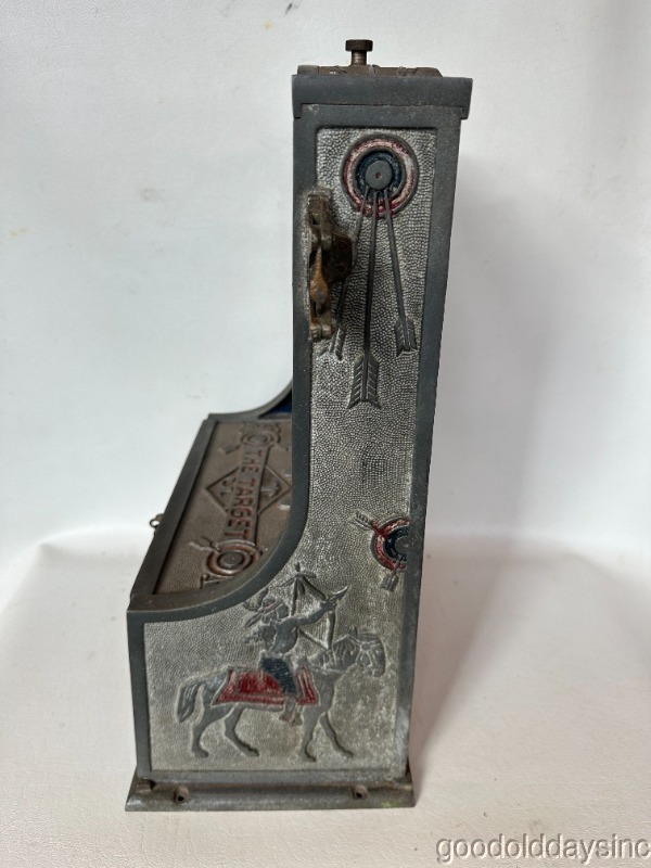 Antique 1926 JENNINGS - THE TARGET Coin Drop Trade Stimulator with Key
