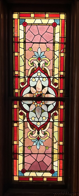 Beautiful Antique Victorian Chicago-Stained Leaded Glass Window Circa 1890