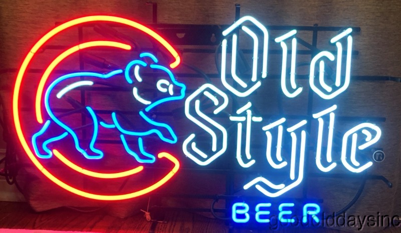 Nice Chicago Cubs Old Style Beer Neon Sign Walking Bear Bar Light