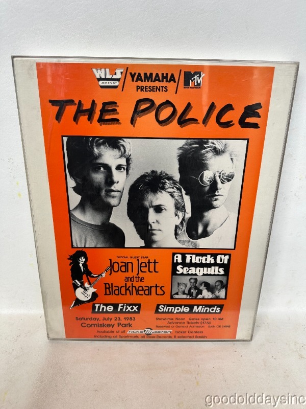 Original The Police Concert Poster Chicago 1983 WLS MTV Comiskey Park