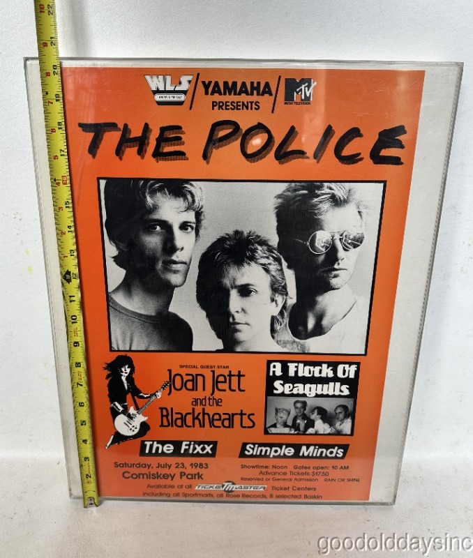 Original The Police Concert Poster Chicago 1983 WLS MTV Comiskey Park