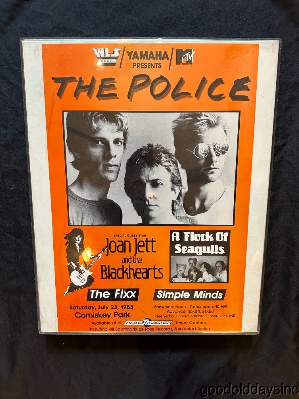 Original The Police Concert Poster Chicago 1983 WLS MTV Comiskey Park