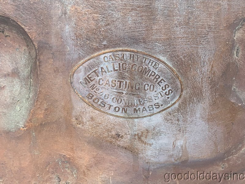 2 Antique Bronze Plaques Metallic Compress Company Boston Mass. Venus and Cupid