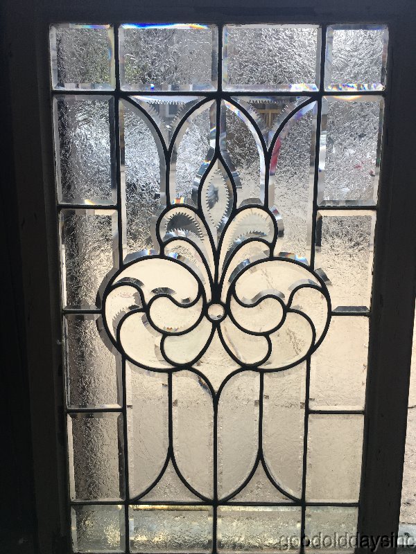 Wonderful Antique Zipper Cut Beveled Glass Window Circa 1900