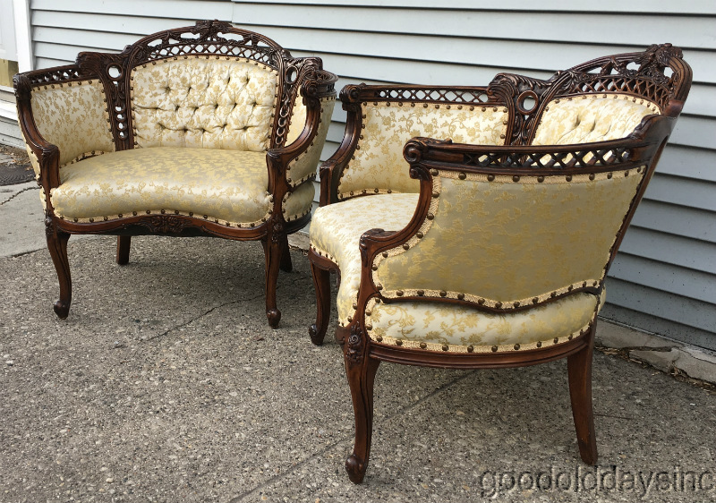 Wow! Beautiful Pair of Antique Carved French Style Chairs Chair