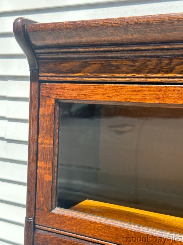 Beautiful Antique Oak Lawyer Barrister Stacking Bookcase Display Cabinet