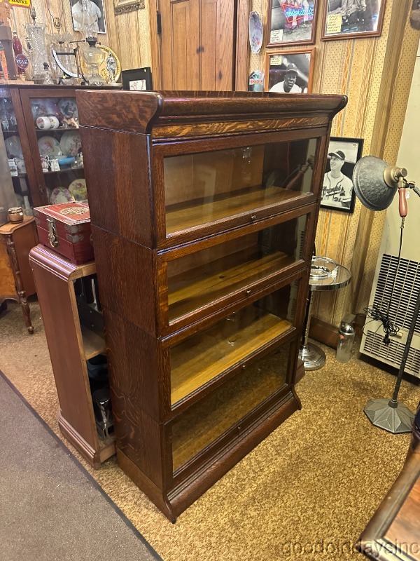 Beautiful Antique Oak Lawyer Barrister Stacking Bookcase Display Cabinet