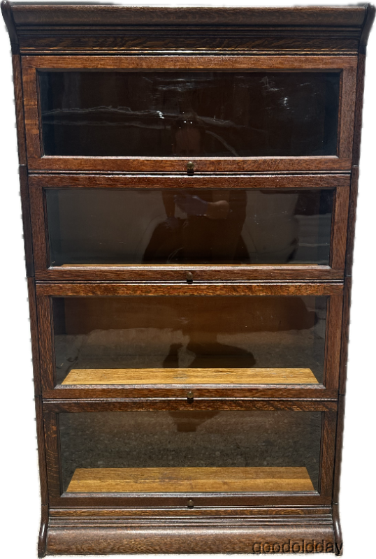 Beautiful Antique Oak Lawyer Barrister Stacking Bookcase Display Cabinet