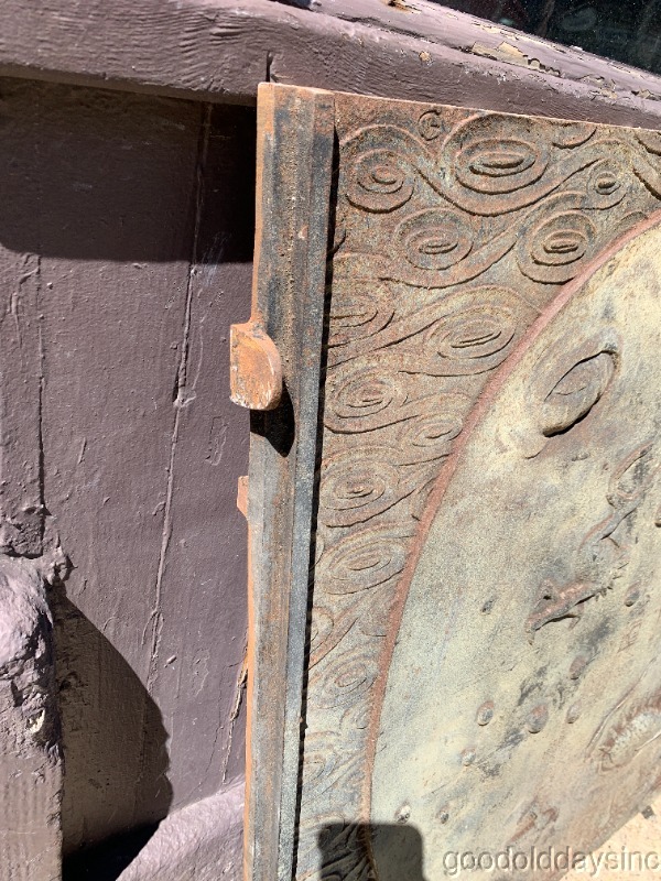 Smith & Anthony Cast Iron Fireback Stove Company Late 1800's Chinese Panel Door