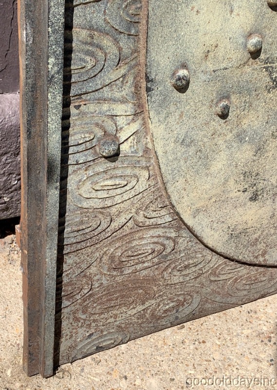 Smith & Anthony Cast Iron Fireback Stove Company Late 1800's Chinese Panel Door