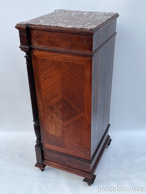 Beautiful Carved Marble Top French Style Side End Lamp Table Nightstand