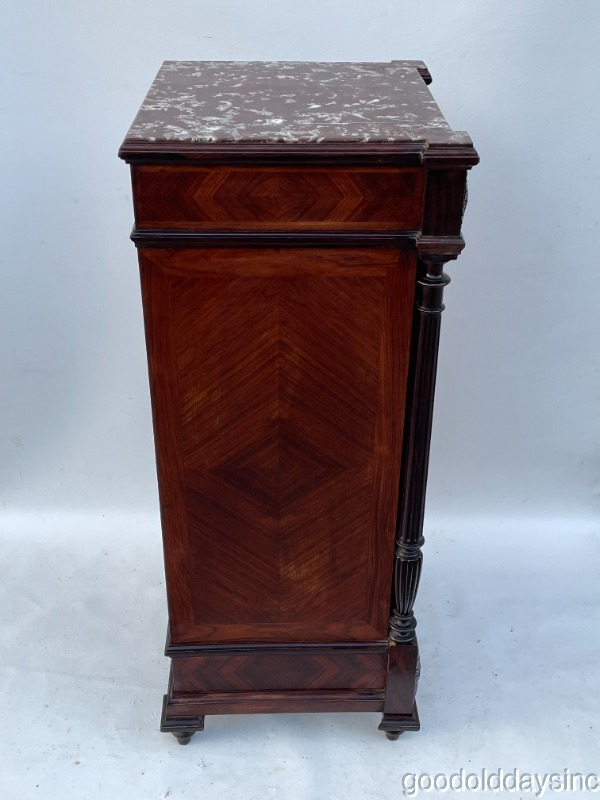 Beautiful Carved Marble Top French Style Side End Lamp Table Nightstand