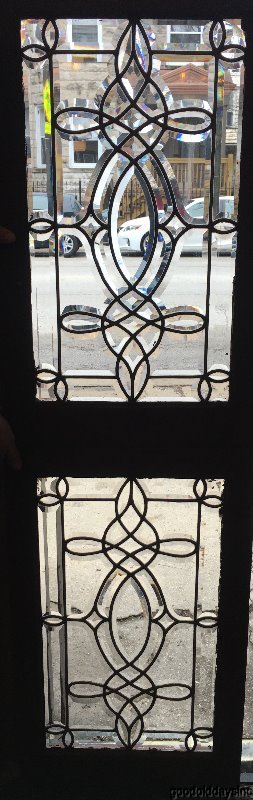 Wonderful Pair of Antique Beveled Glass Transoms / Sidelights 29" x 18 ca.1900