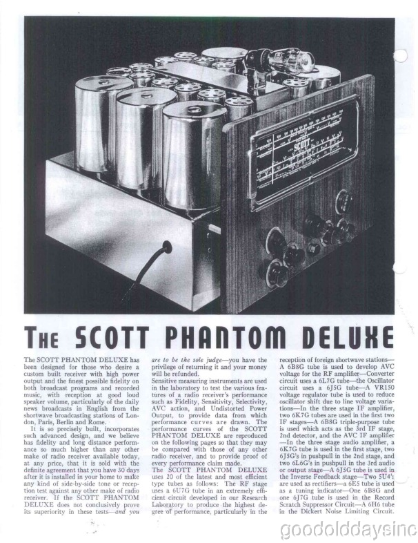 1938 E.H. Scott Phantom Deluxe Radio - Restored and Working - 20 Tube Radio