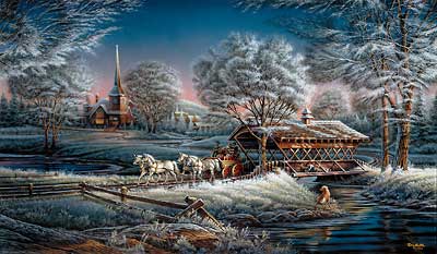 Terry Redlin Winter scene Canvas-MORNING FROST | eBay