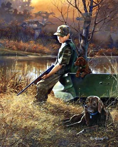 R.J McDonald Duck HUNTING print-GREENWINGS | eBay