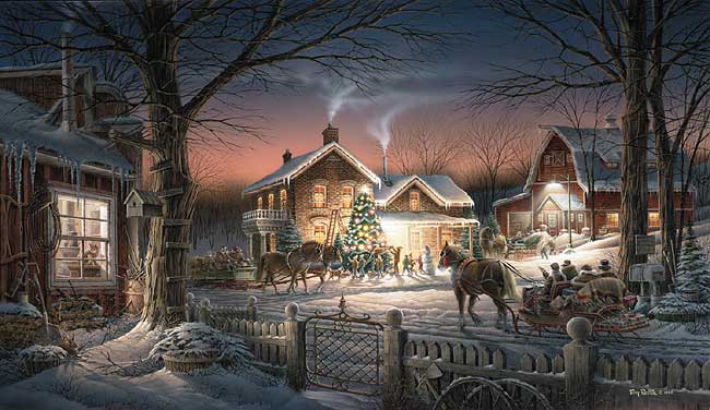 Terry Redlin S/N Christmas Print TRIMMING THE TREE | eBay