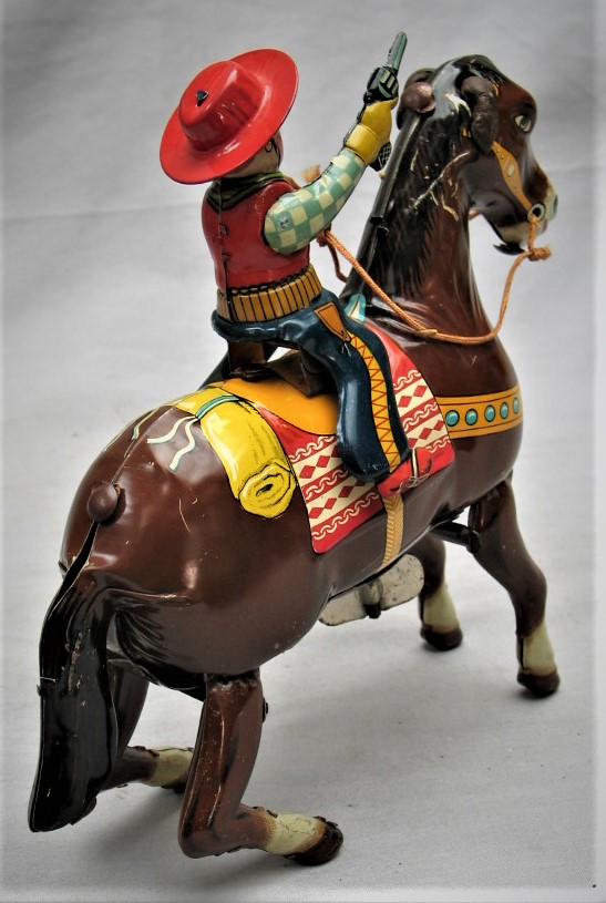 Vintage Tin Wind-up Cowboy on Horse Made in Japan - Working | eBay