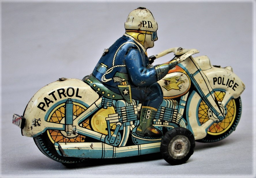 Vintage Tin Toy Police Patrol Motorcycle - Japan | eBay