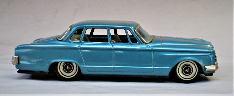 Vintage 1963 Plymouth Valiant - Friction Tin Toy Car - Made