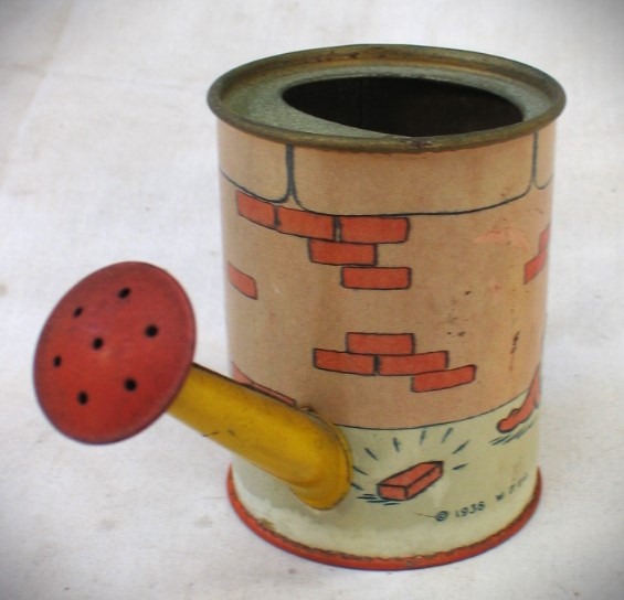 Vintage OHIO ART Tin Litho 1938 Disney Donald Duck Toy Watering