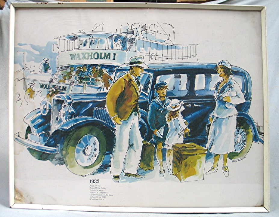 Vintage Advertising Illustration Print Volvo Automobile ...