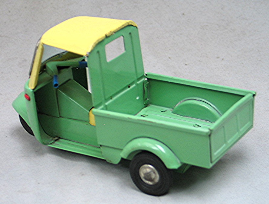 Vintage Tin Friction 3 Wheeled Truck - Delivery Truck