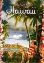 "Colorful Hawaii"Old Hawaiian Hula surfing Print H