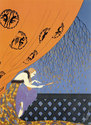 "Fall" HUGE Art Deco Print by Erte