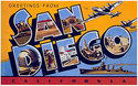  "Greetings from San Diego"  California Art Print