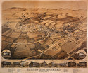 Bird's Eye View Map of "Los Angeles 1871 BIG" Art 